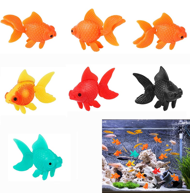 Aquarium Fish Goldfish - Искусственная Рыбка, пластиковая, плавающая, в аквариуме,